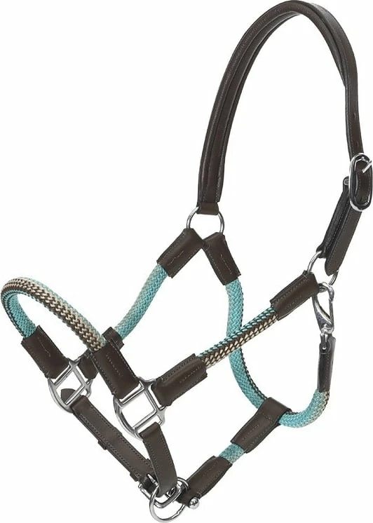 Kavalkade Rope Halter Set Cavo - Brown/Turquoise-Beige 3 Kavalkade Rope Halter Set Cavo - Brown/Turquoise-Beige - Image 3
