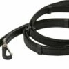 Kavalkade "Aradis"/"Kjartan" Icelandic Snaffle Rubberised Reins With Special Carabiner, Black