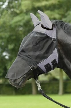 BUSSE FLY COVER PRO Fly Mask - Grey / Black