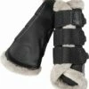 ESKADRON GLITTER MESH Faux Fur Tendon Boots, Black