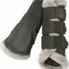 ESKADRON GLITTER MESH Faux Fur Tendon Boots, Dark Olive