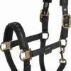 ESKADRON Halter - DOUBLE PIN FAUX LEATHER, Black