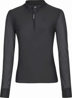 ESKADRON REFLEXX Half-Zip Long-Sleeved Shirt, Deep Grey