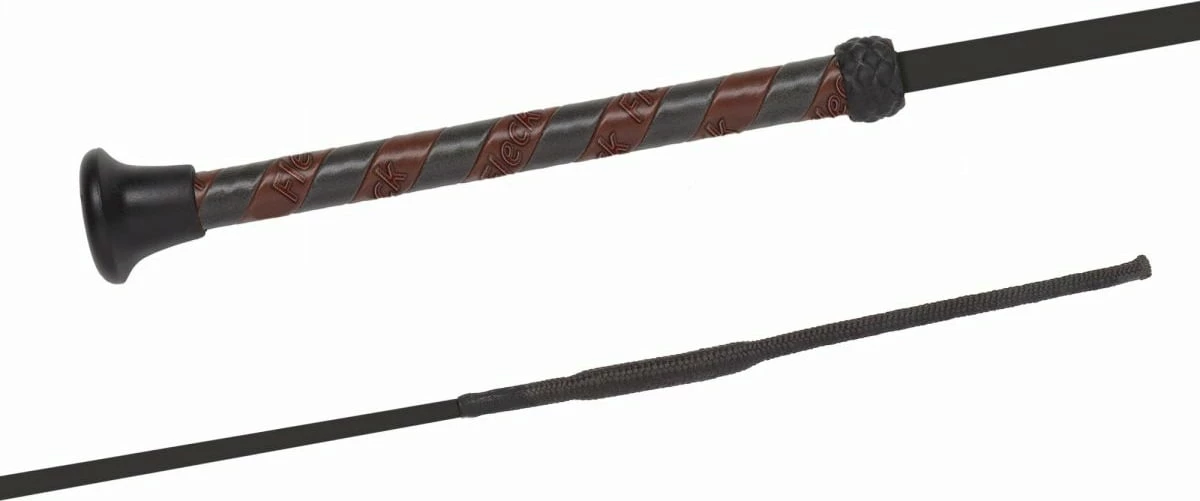 FLECK Dressage Crop SilkTouch Retro, Black 1 FLECK Dressage Crop SilkTouch Retro, Black