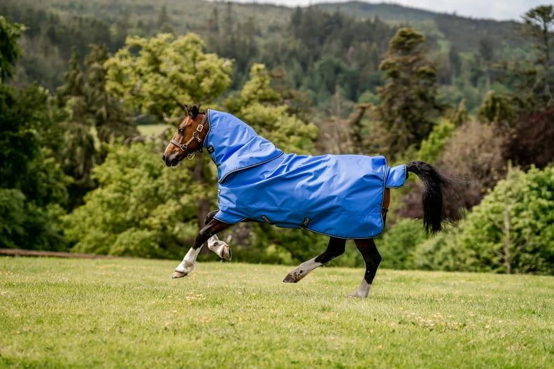 Horseware Ireland Amigo Hero Ripstop Plus 100 G Outdoor Rug, Blue/Navy & Grey 1 Horseware Ireland Amigo Hero Ripstop Plus 100 G Outdoor Rug, Blue/Navy & Grey
