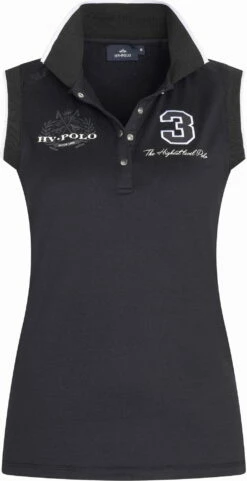 HV Polo HVPFavouritas Sleeveless Tech Polo Shirt, Black