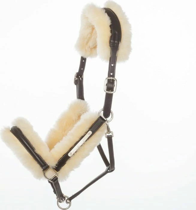 Kavalkade "Marvelous" Leather Halter With Lambskin, Black 1 Kavalkade "Marvelous" Leather Halter With Lambskin, Black