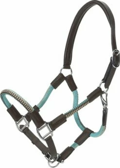 Kavalkade Rope Halter Set Cavo - Brown/Turquoise-Beige