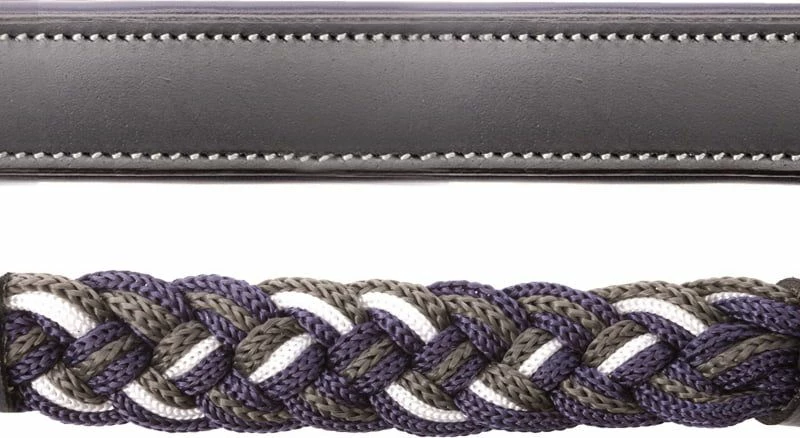 Kavalkade "Tessa" Braided Halter, Anthracite-Navy-White 2 Kavalkade "Tessa" Braided Halter, Anthracite-Navy-White - Image 2