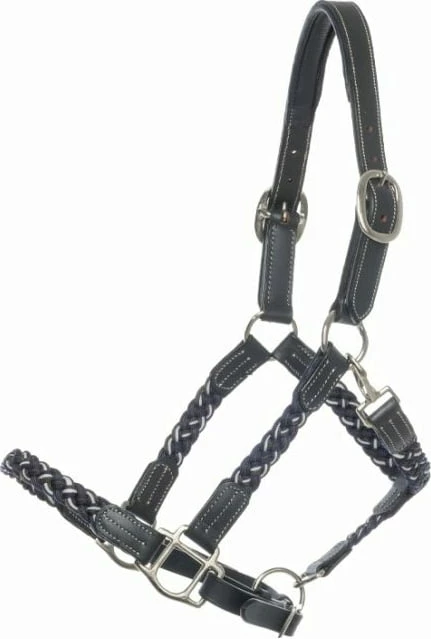 Kavalkade "Tessa" Braided Halter, Anthracite-Navy-White 1 Kavalkade "Tessa" Braided Halter, Anthracite-Navy-White