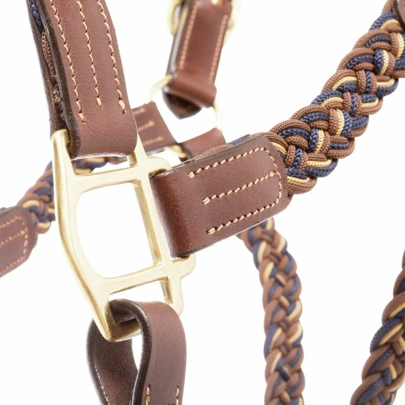Kavalkade "Tessa" Braided Halter, Brown-Marine-Beige 3 Kavalkade "Tessa" Braided Halter, Brown-Marine-Beige - Image 3