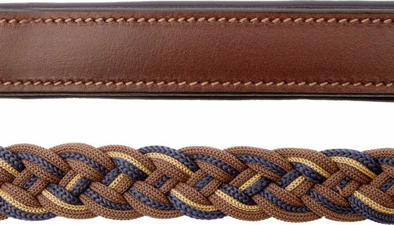 Kavalkade "Tessa" Braided Halter, Brown-Marine-Beige 4 Kavalkade "Tessa" Braided Halter, Brown-Marine-Beige - Image 4