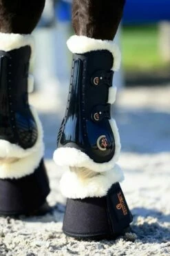 Kentucky Horsewear Sheepskin Leather Overreach Boots - Black -Pet Supplies Sales Shop kentucky horsewear sheepskin leather overreach boots black 518109 en