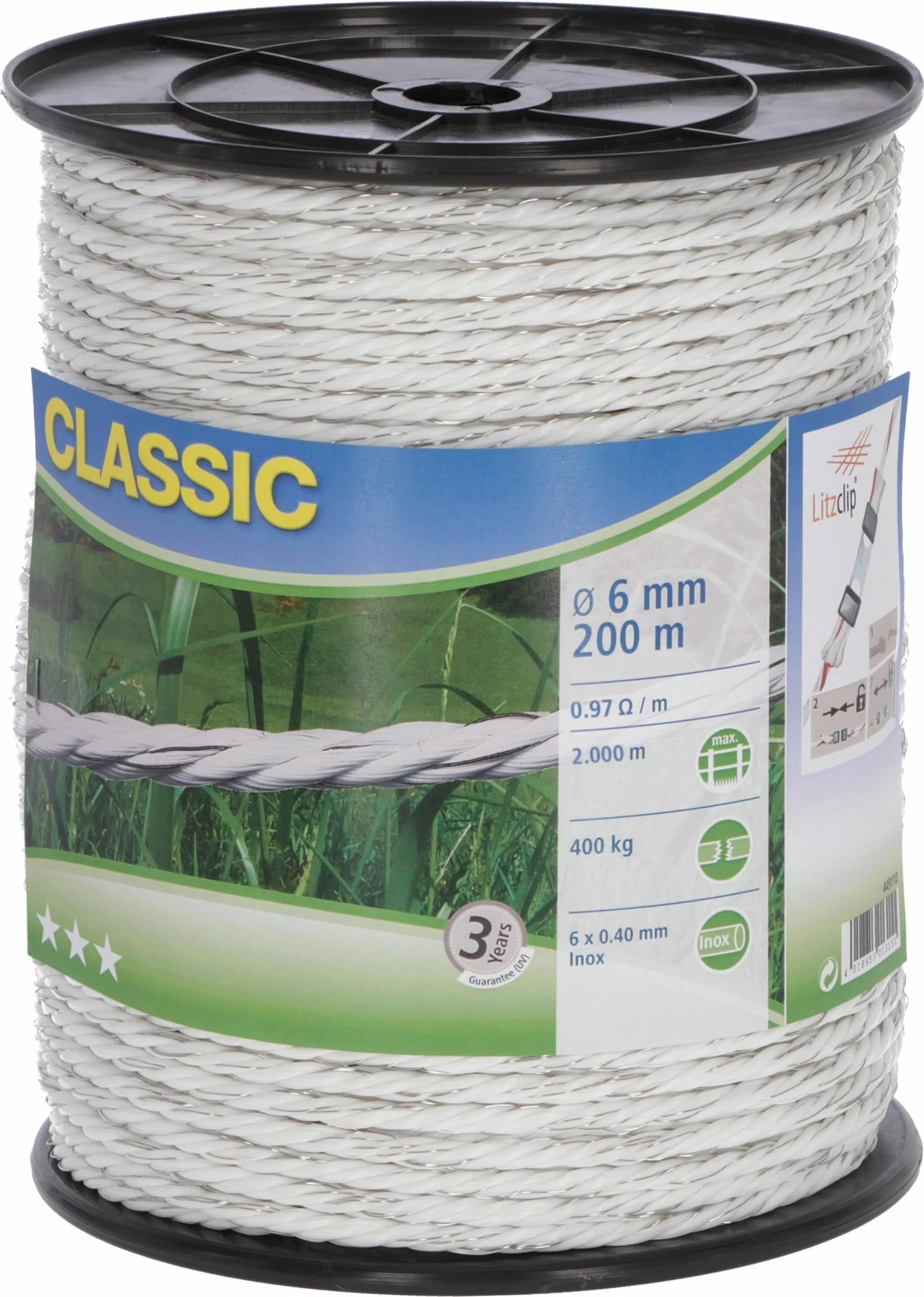 Kerbl Fence Rope "Classic" 6mm, White, 200m 1 Kerbl Fence Rope "Classic" 6mm, White, 200m