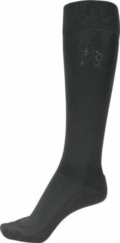 PIKEUR Knee Socks With Rhinestones, Black Olive