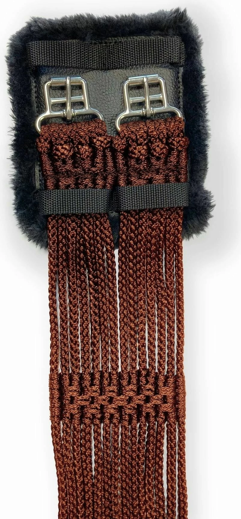Stübben Corded Saddle Girth With Padded Stainless Steel Buckles, Brown 1 Stübben Corded Saddle Girth With Padded Stainless Steel Buckles, Brown