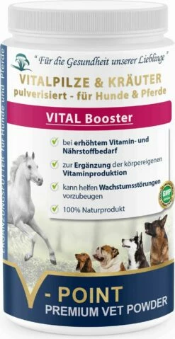 V-POINT VITAMIN Booster - Vital Mushroom And Premium Herbal Powder For Dogs And Horses
